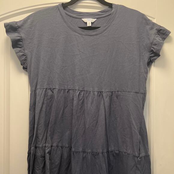 Time and Tru Women’s Short Flutter Sleeve Tiered Mini Dress Size S(4-6) Blue - Picture 4 of 6